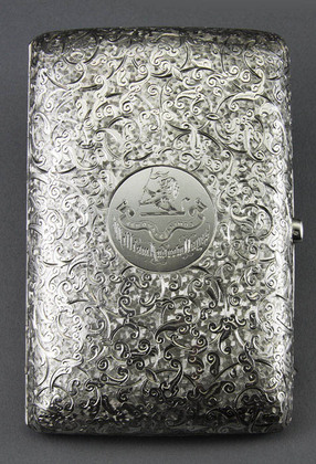 Antique Silver Cigarette Case - Hayes Family Crest